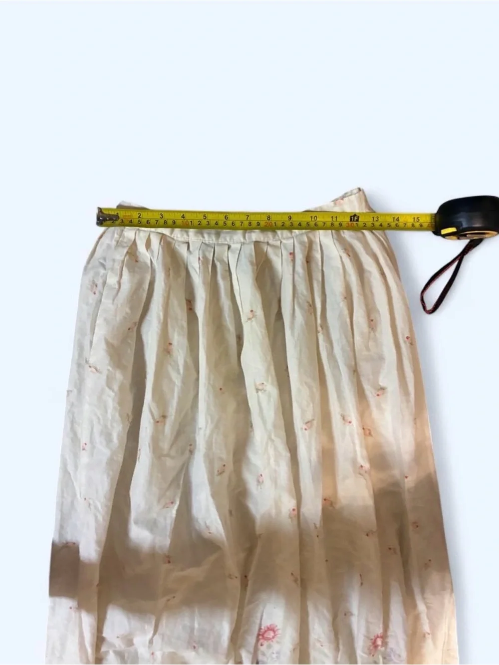 Vintage Ralph Lauren Floral Embroidered Cream Midi Skirt - Picture 2 of 6
